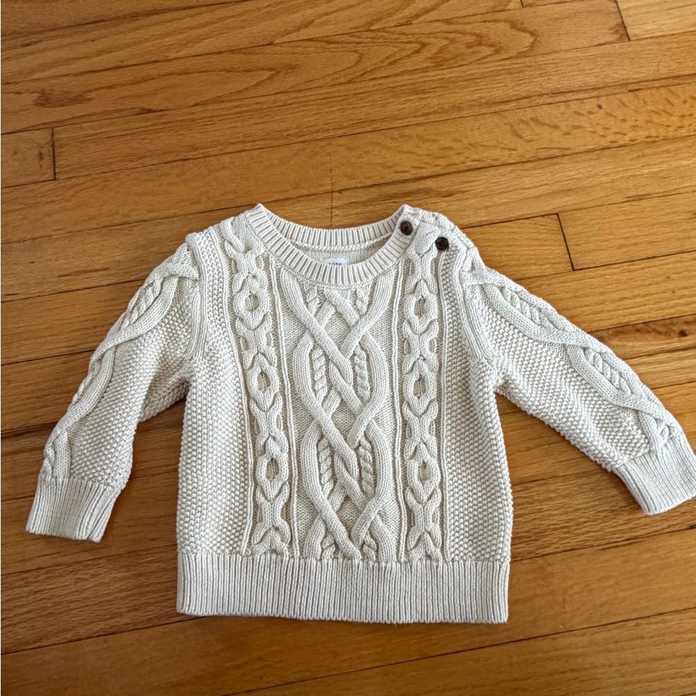 Baby Gap Cream Cable Chunky Knit Pullover Sweater Top Baby Infant 12-18 Months